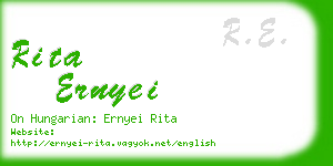 rita ernyei business card